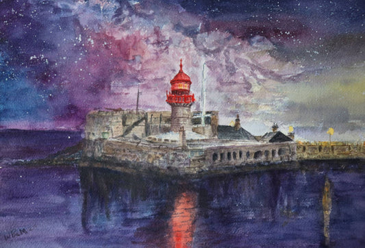 A Beacon in the Dark - Original Watercolor Painting