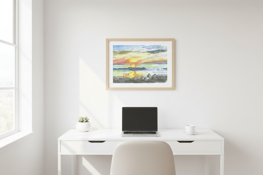 Home office mockup with A New Morn